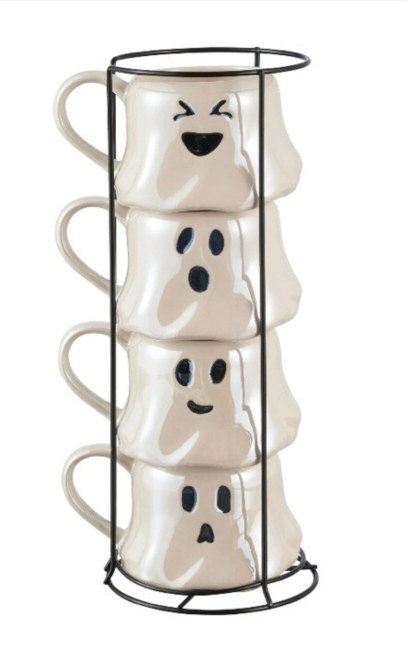 celebrate! WTC Ghost Mug Stack Set of 4! White Mug Set of 4 NWT